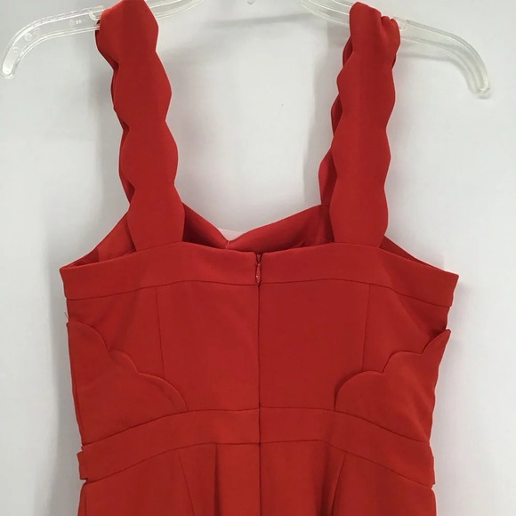 Adeline Rae Lenora Scallop Romper In Poppy Red NWT Summer Beachy Size XS - Picture 9 of 15